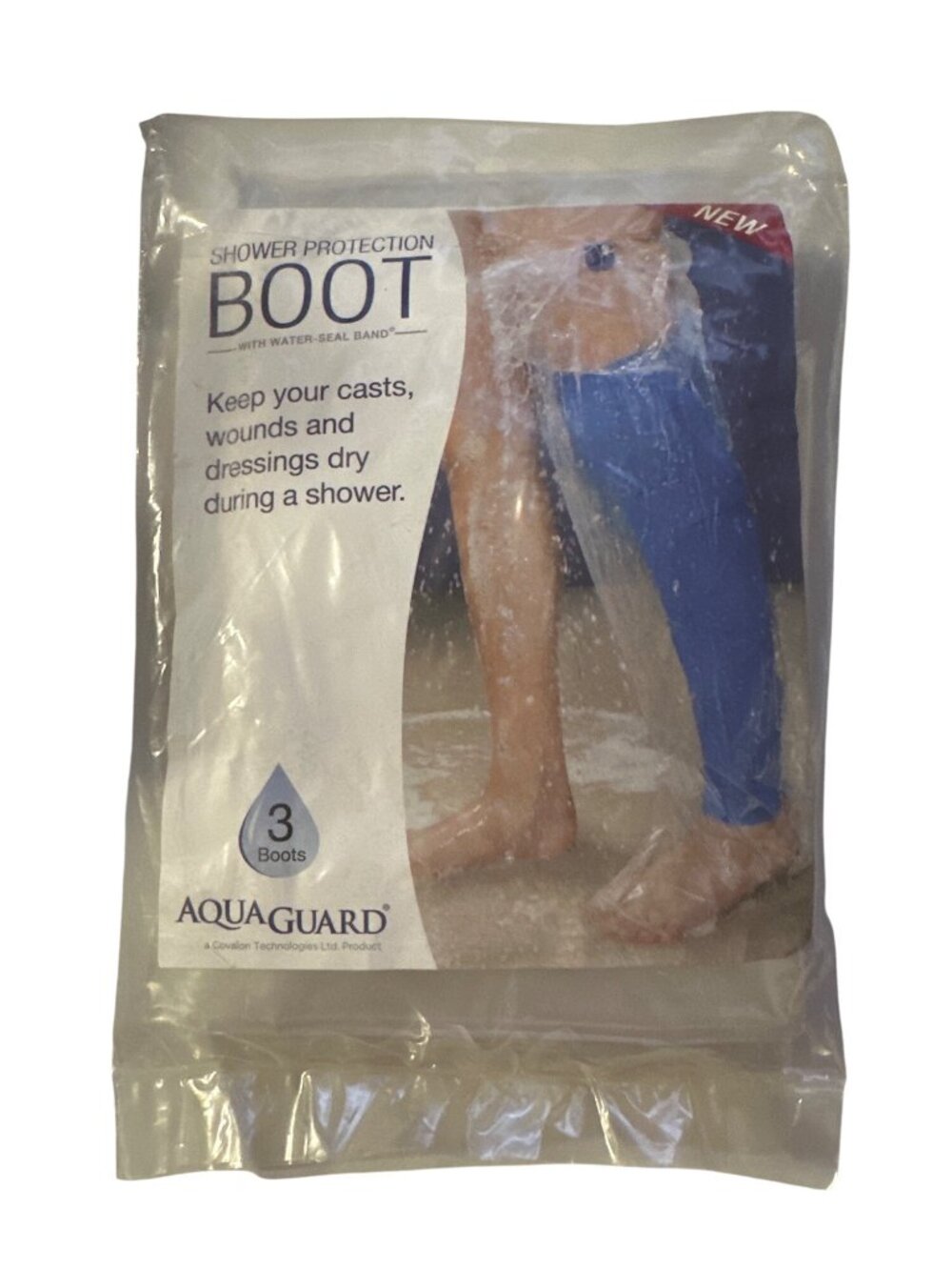 AquaGuard Shower Protection Boot With Water-Seal Band For Casts & Wounds